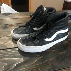 Leather High Top Vans size 8.5 women’s